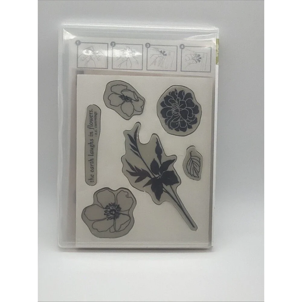 STAMPIN UP STAMPS FABULOUS FLORETS RUBBER SET OF 6 #128574 RETIRED FLOWERS